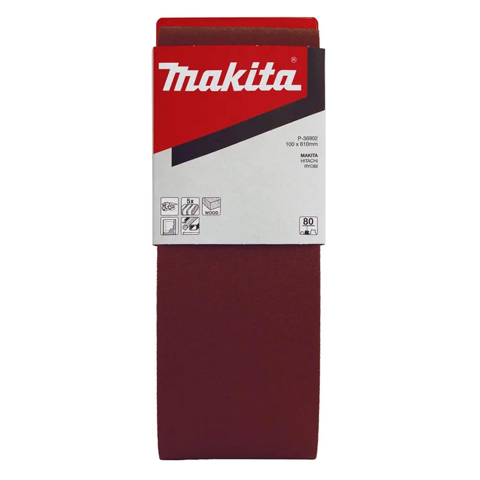 Makita Abrasive Belt 100 X 610mm 5 Pc