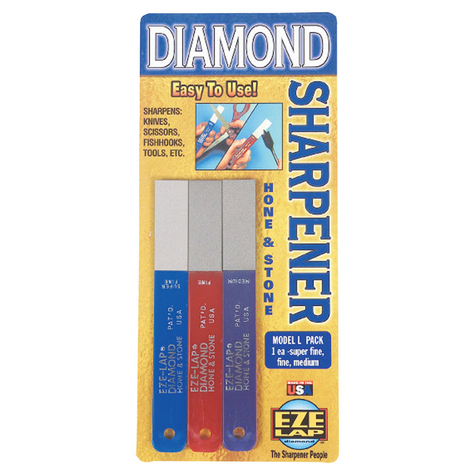 Eze-Lap 3pc Hone & Stone 50mm x 20mm Diamond Sharpener