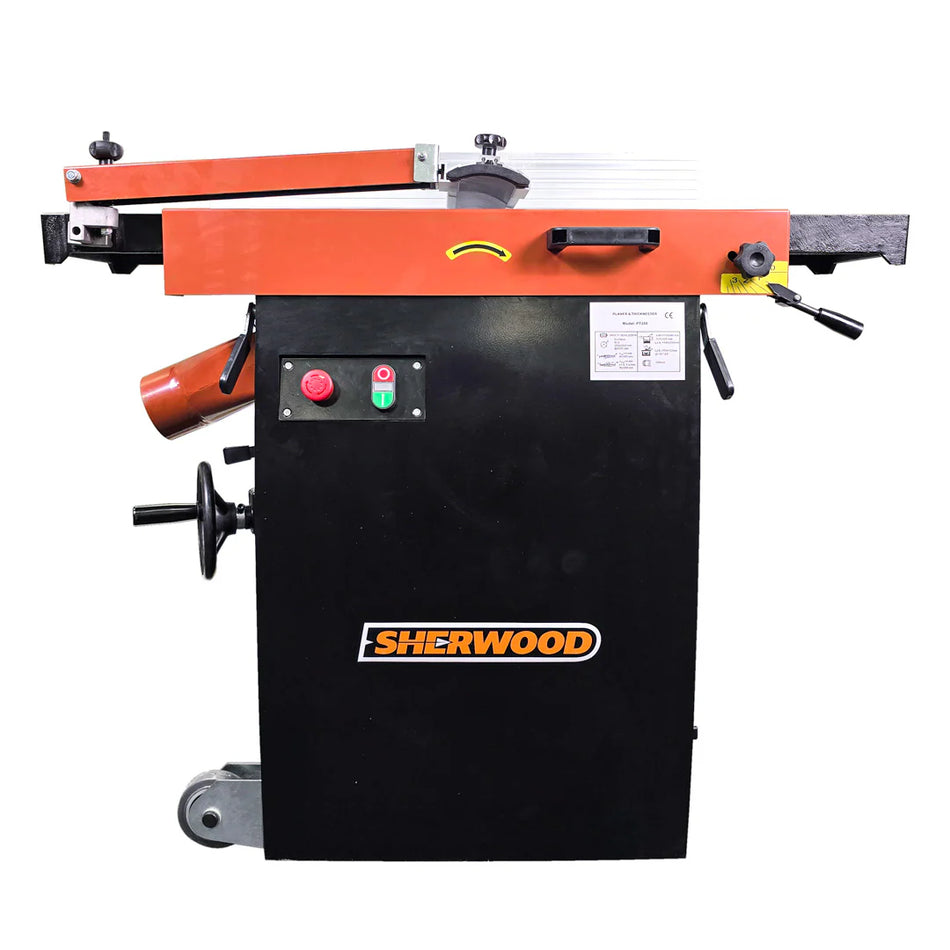Sherwood 10in 2200W 3HP Combination Planer Thicknesser – Helical Spiral Cutterhead with Carbide Knives