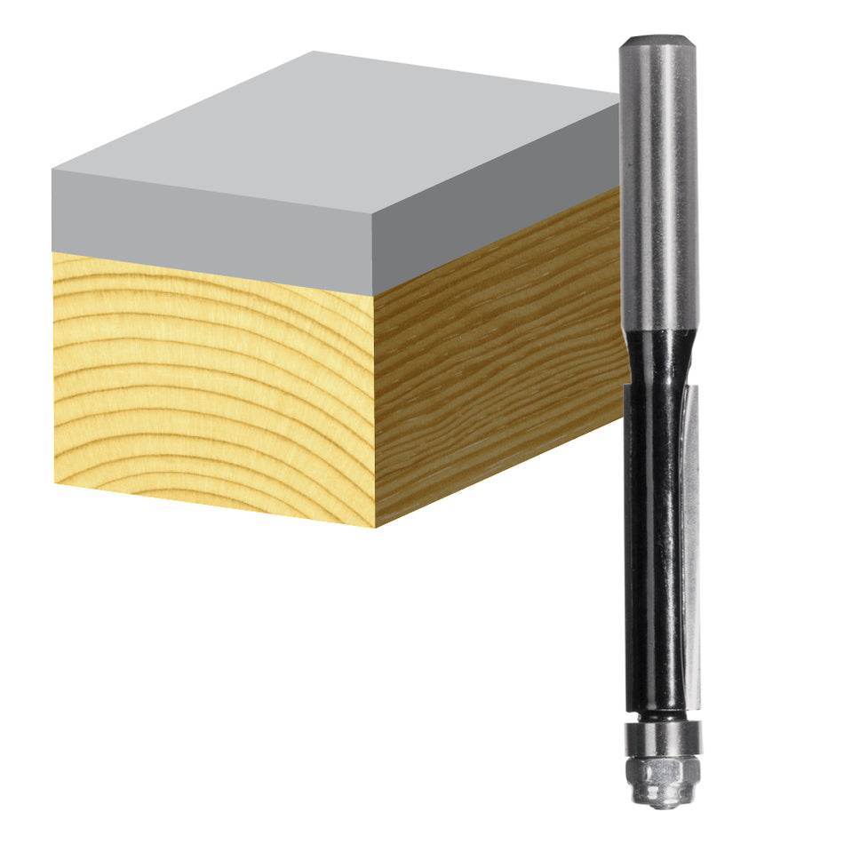 Trim Bit Flush - 2 Flute - Carbide Tipped - with Bearing