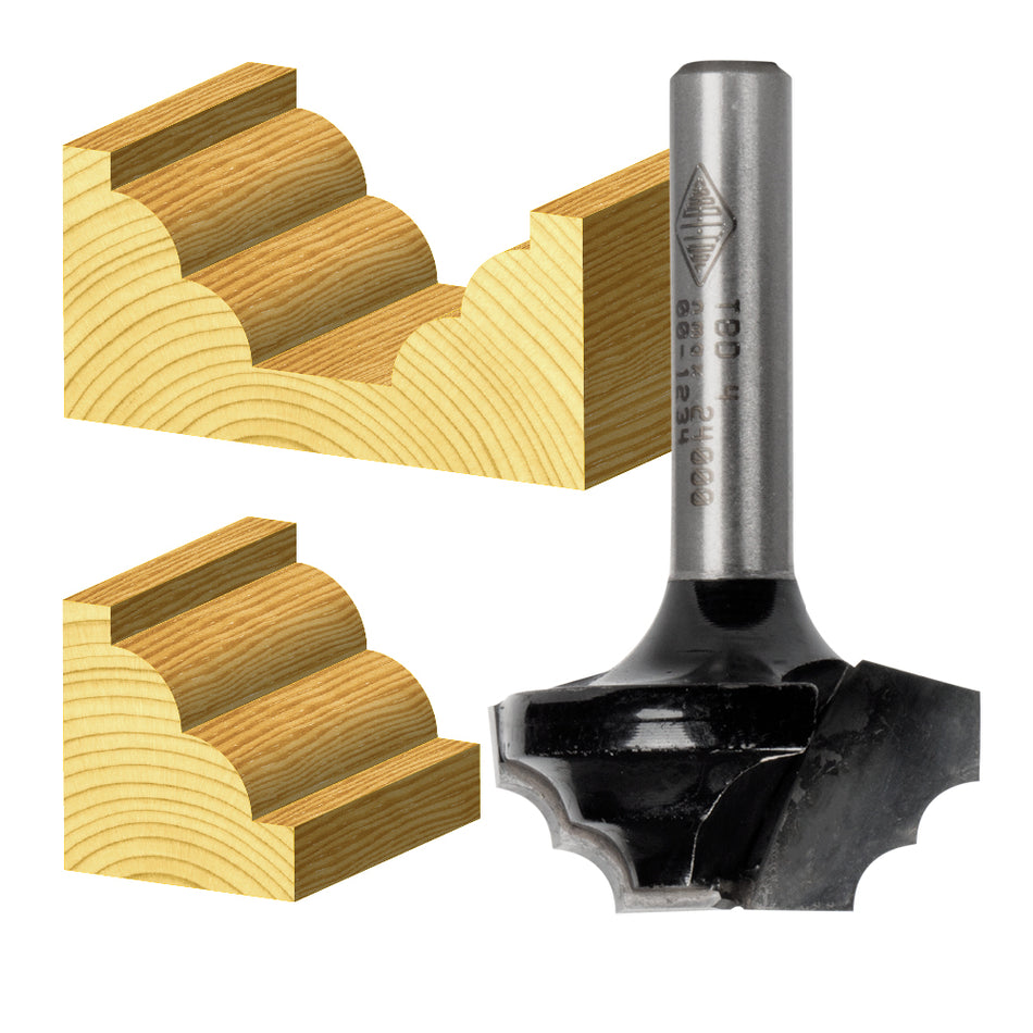 2 Flute - Double Beading Bit Wide Flat Bottom - Carbide Tipped