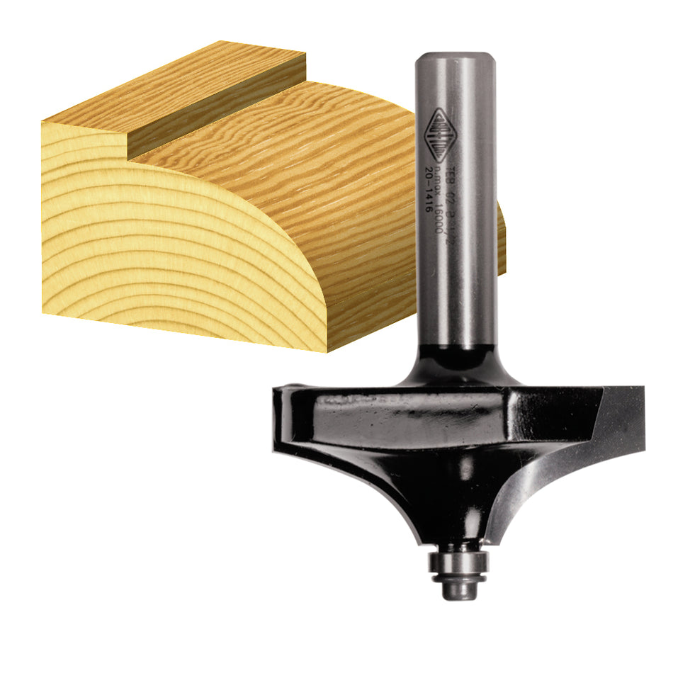 2 Flute - Rounding Fillet Bit - with Bearing - Carbide Tipped