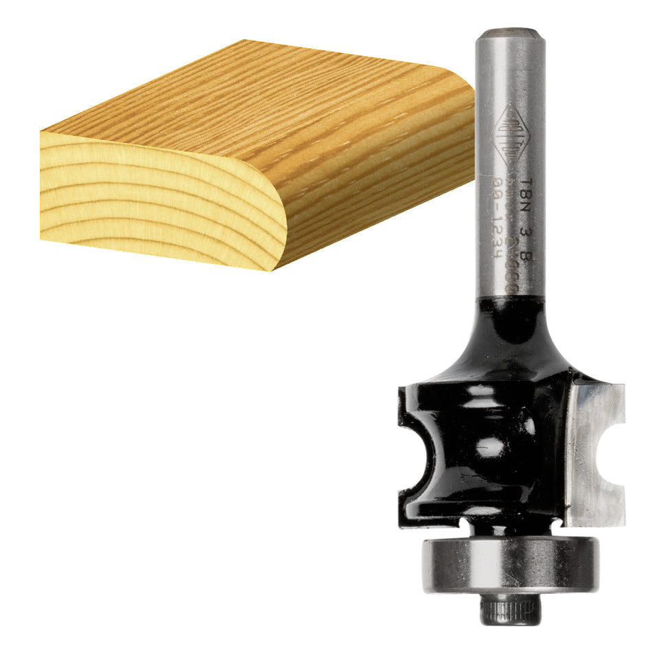 2 Flute - Bull Nose Radius Bit with Ball Bearing Guide - Carbide Tipped