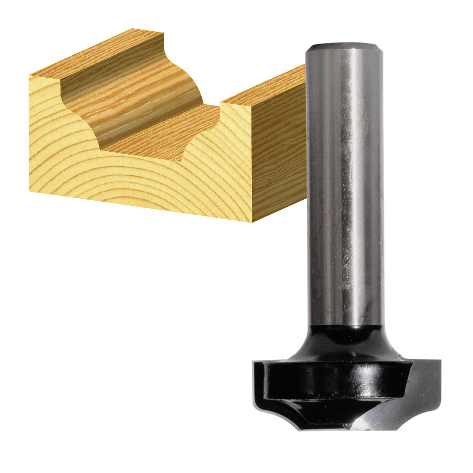 2 Flute - Eliptical Bead Bit Wide Flat Bottom1/2in Shk - Carbide Tipped