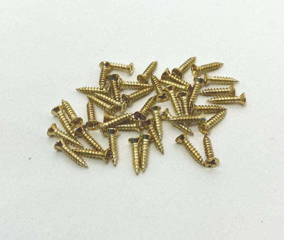 3 Guage*1/2in Brass Flat Head Screws - 10pc