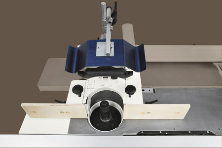 SCM Minimax TW 45C cast-iron spindle-moulder structure and fence detail