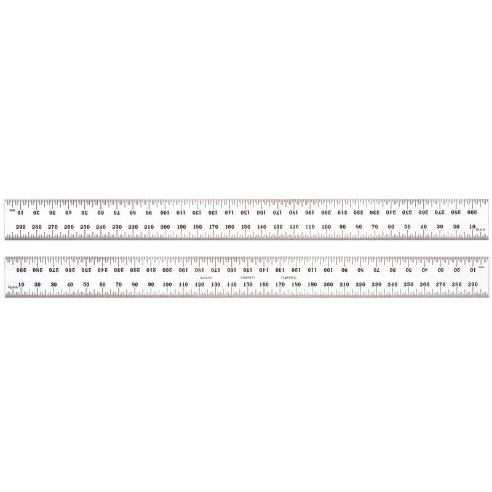 Starrett 300mm Spring Tempered Steel Rule with Satin Chrome Finish